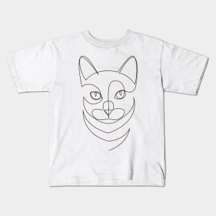 One line cat Kids T-Shirt